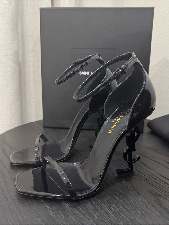 Saint Laurent YSL Opyum 110 Logo Heel Sandal Patent Black 40 main image 0